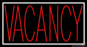 Red Vacancy With White Border Real Neon Glass Tube Neon Sign
