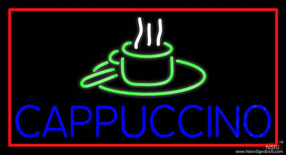 Blue Cappuccino With Red Border Real Neon Glass Tube Neon Sign