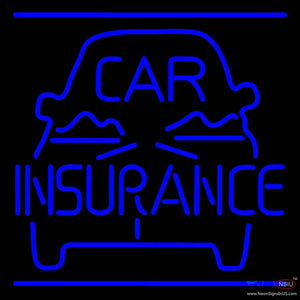 Blue Car Insurance Logo Real Neon Glass Tube Neon Sign