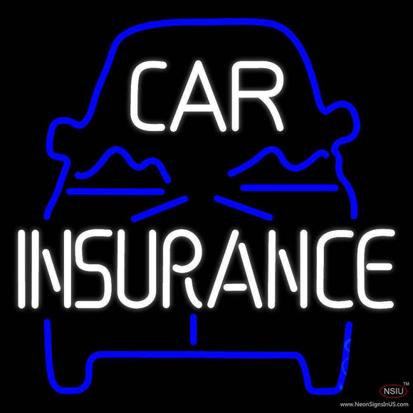 Blue Car Insurance Real Neon Glass Tube Neon Sign