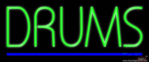 Drums Blue Line Real Neon Glass Tube Neon Sign