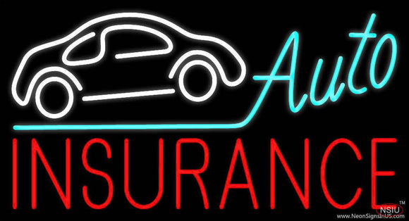 Auto Insurance Car Logo Real Neon Glass Tube Neon Sign