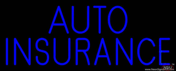 Blue Auto Insurance Real Neon Glass Tube Neon Sign