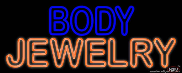Blue And Orange Body Jewelry Handmade Art Neon Sign