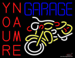 Custom Garage With Bike Logo  Real Neon Glass Tube Neon Sign