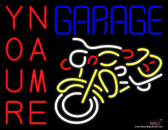 Custom Garage With Bike Logo  Real Neon Glass Tube Neon Sign
