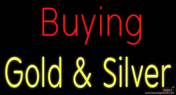 Buying Gold And Silver Block Handmade Art Neon Sign