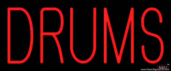 Red Drums Block Real Neon Glass Tube Neon Sign