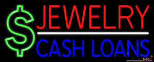 Red Jewelry Blue Cash Loans Handmade Art Neon Sign