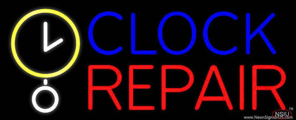 Clock Repair Block Handmade Art Neon Sign
