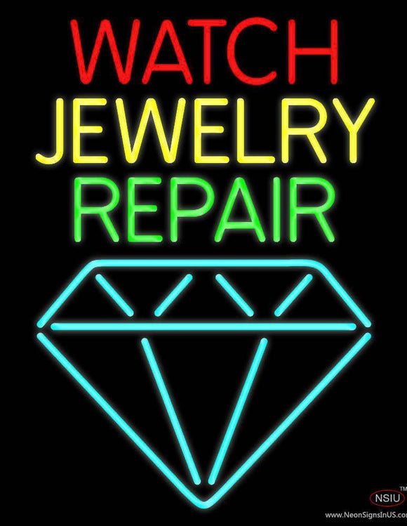 Watch Jewelry Repair With Logo Handmade Art Neon Sign