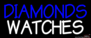 Blue Diamonds White Watches Handmade Art Neon Sign