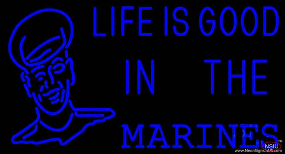 Blue Marine With Logo Handmade Art Neon Sign