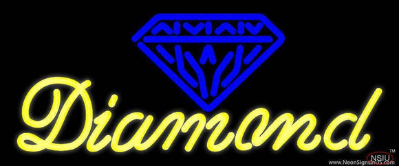 Diamond Yellow Blue Logo Handmade Art Neon Sign