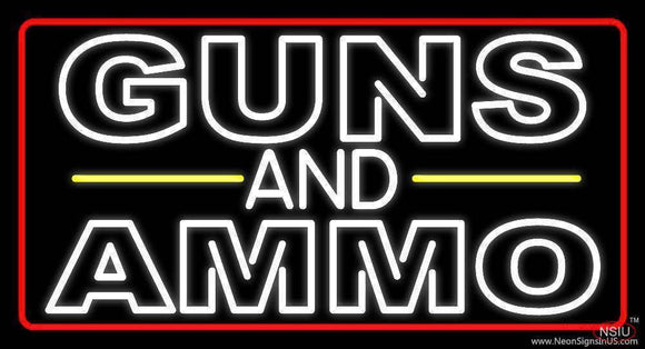 Guns And Ammo Handmade Art Neon Sign
