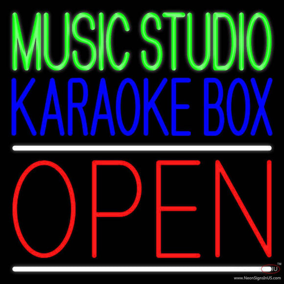 Open Music Studio Karaoke Box Real Neon Glass Tube Neon Sign