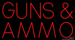Red Guns And Ammo Block Handmade Art Neon Sign