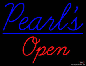 Pearls Open Handmade Art Neon Sign