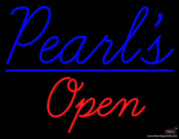 Pearls Open Handmade Art Neon Sign