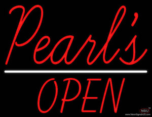 Red Pearls Open Handmade Art Neon Sign