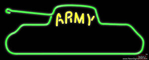 Yellow Army Real Neon Glass Tube Neon Sign