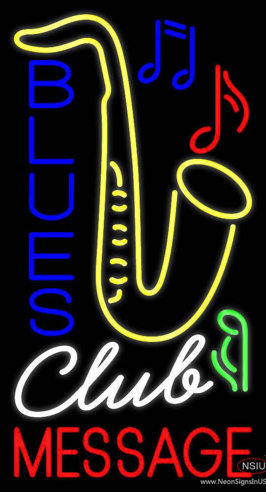 Custom Blues Yellow Saxophone Real Neon Glass Tube Neon Sign