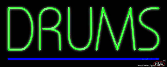 Drums Block Blue Line Real Neon Glass Tube Neon Sign