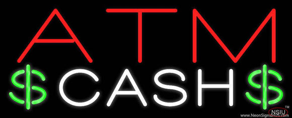 ATM Cash with Dollar Logo Real Neon Glass Tube Neon Sign