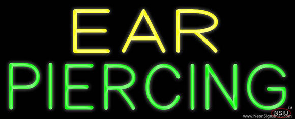 Yellow Green Ear Piercing Real Neon Glass Tube Neon Sign