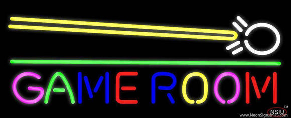 Game Room Cue Stick Handmade Art Neon Sign