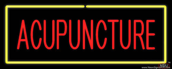 Red Acupuncture Yellow Handmade Art Neon Sign