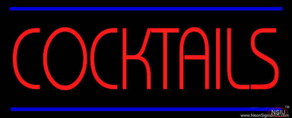 Red Cocktail Real Neon Glass Tube Neon Sign