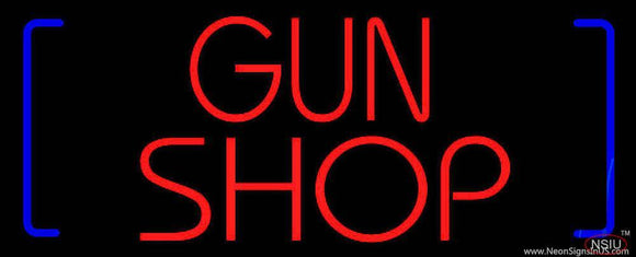 Red Gun Shop Handmade Art Neon Sign
