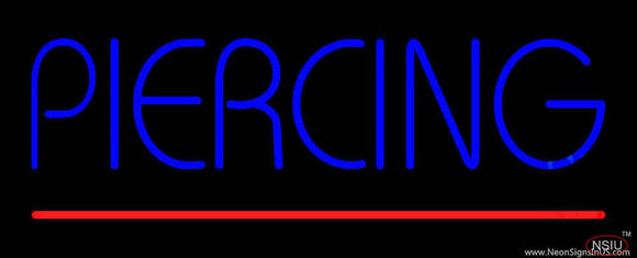 Blue Piercing Red Line Real Neon Glass Tube Neon Sign
