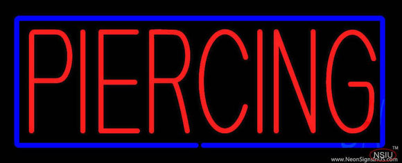 Red Piercing Blue Border Real Neon Glass Tube Neon Sign