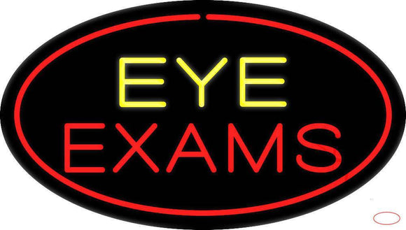 Eye Exams Oval Red Handmade Art Neon Sign