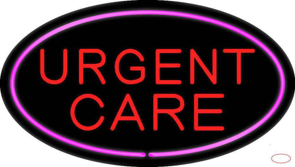 Urgent Care Oval Pink Handmade Art Neon Sign