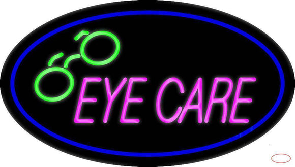 Oval Eye Care Logo Handmade Art Neon Sign