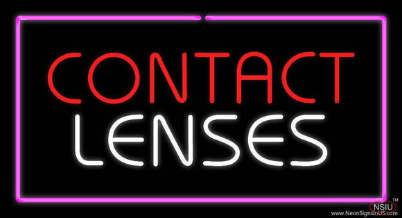 Contact Lenses with Pink Border Handmade Art Neon Sign