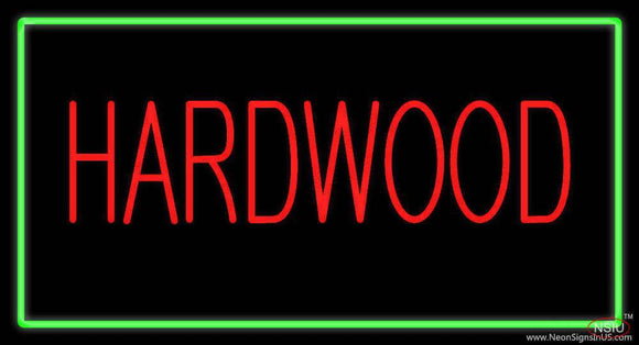 Hardwood Rectangle Green Handmade Art Neon Sign