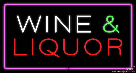 Wine and Liquor Rectangle Purple Real Neon Glass Tube Neon Sign