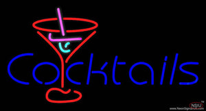Cocktail Real Neon Glass Tube Neon Sign with Red Cocktail Glass
