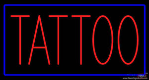 Red Tattoo with Blue Border Real Neon Glass Tube Neon Sign