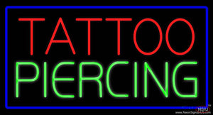 Tattoo Piercing Blue Border Real Neon Glass Tube Neon Sign