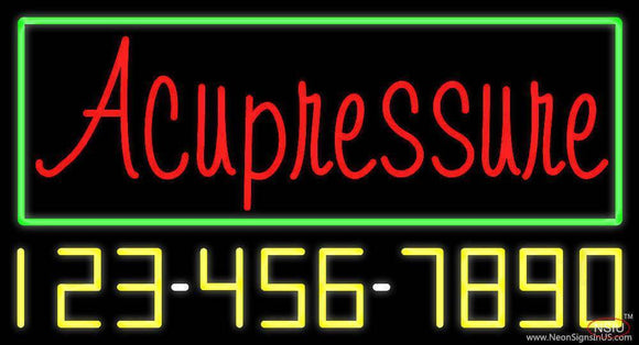 Red Acupressure with Phone Number Handmade Art Neon Sign