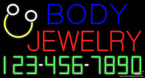 Body Jewelry with Phone Number Handmade Art Neon Sign