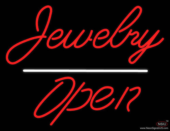 Jewelry Cursive Open White Line Handmade Art Neon Sign