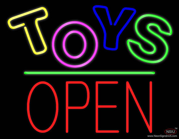 Toys Block Open Green Line Real Neon Glass Tube Neon Sign