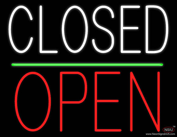 Closed Block Open Green Line Real Neon Glass Tube Neon Sign