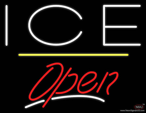 Ice Open Yellow Line Handmade Art Neon Sign